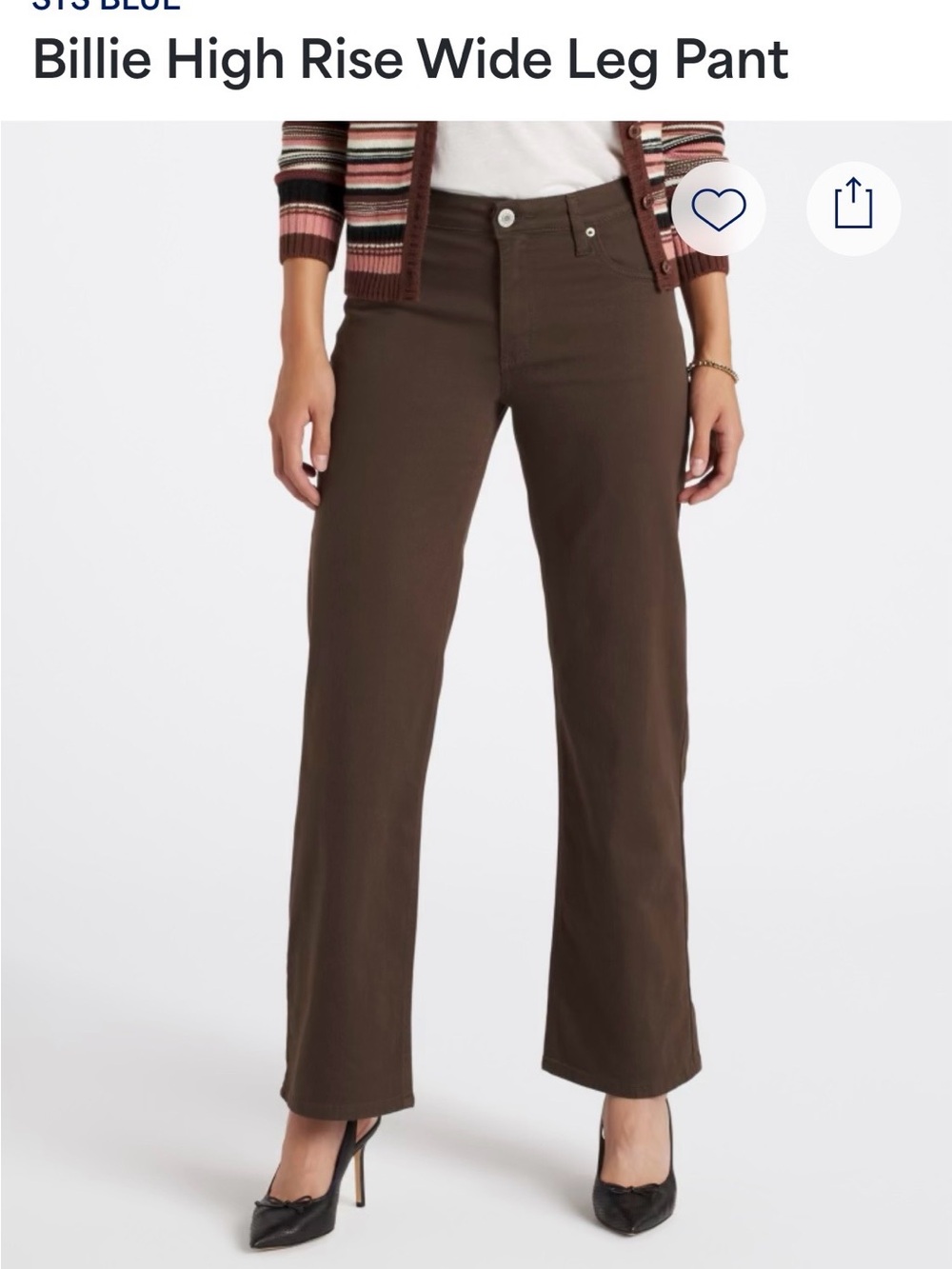 STS Blue Billie High-Rise Wide Leg Pant — Chocolate Brown